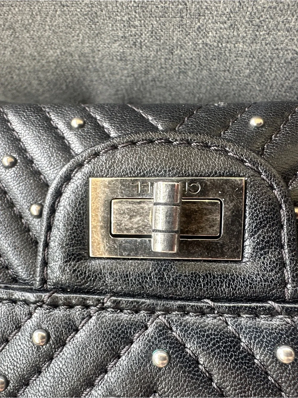 CHANEL Stud Wars Chevron 226 Reissue Double Flap Bag